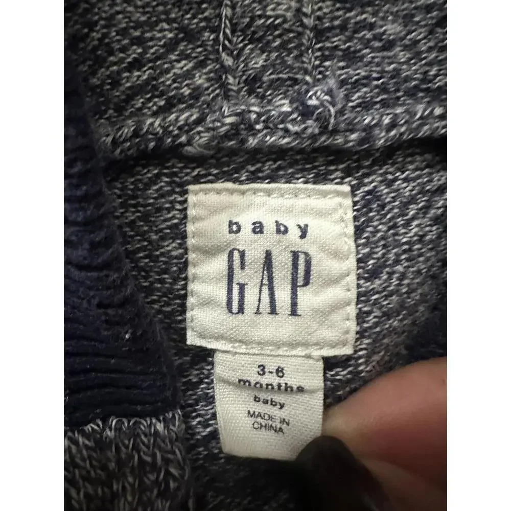 baby GAP classic blue cotton heather full zip hoodie/hooded jacket Size 3-6M